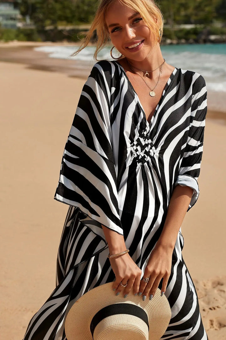 Nomi™ - Caftano Donna Estivo Maxi Abito da Mare Disponibile in Varianti Stampate