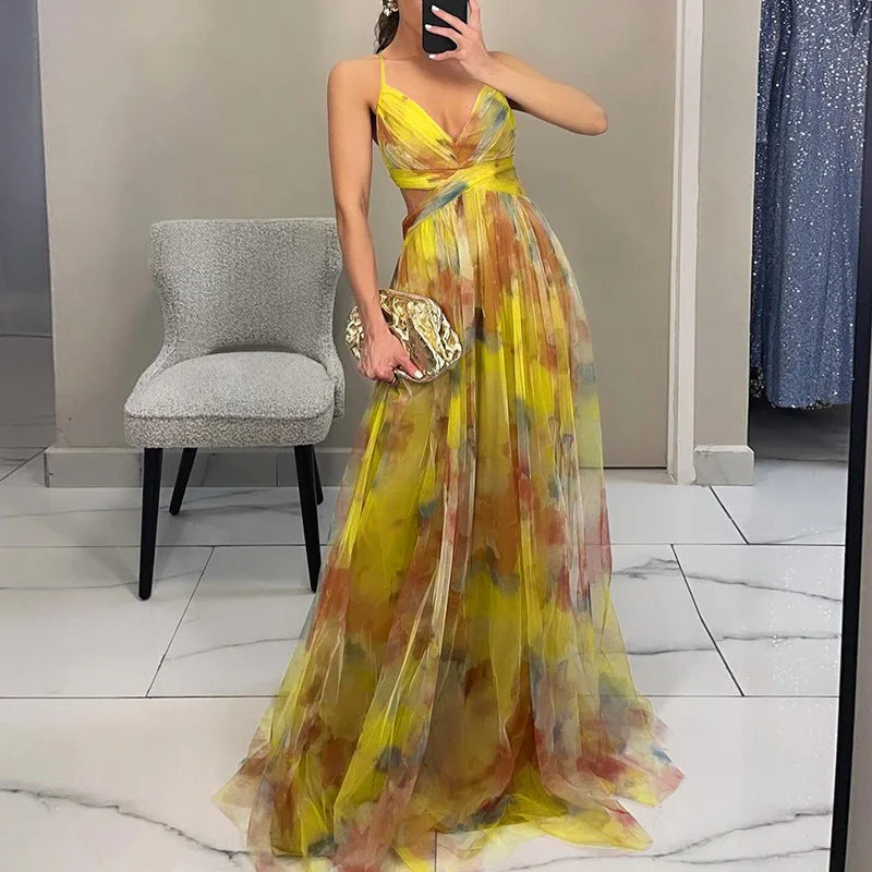 Gisela | Vestito Maxi con Stampa Incantevole