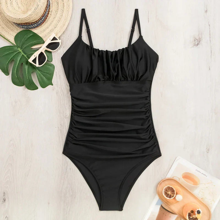 Leona | Il tuo elegante monokini con controllo pancia in nero