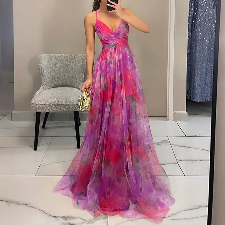 Gisela | Vestito Maxi Incantevole con Stampa Floreale
