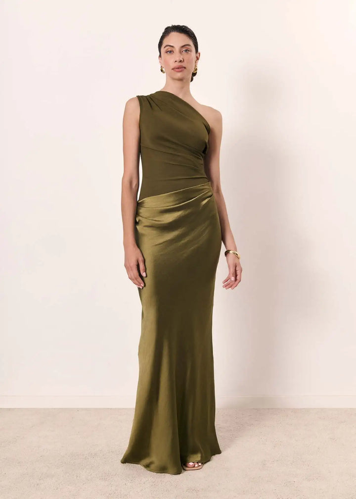 Luna™ | Abito Maxi in Seta con Spacco