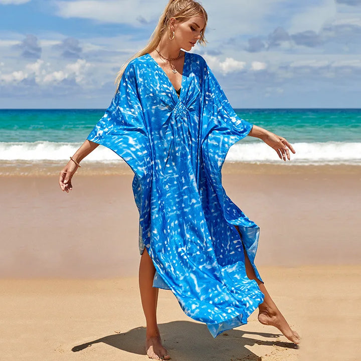 Nomi™ - Caftano Donna Estivo Maxi Abito da Mare Disponibile in Varianti Stampate