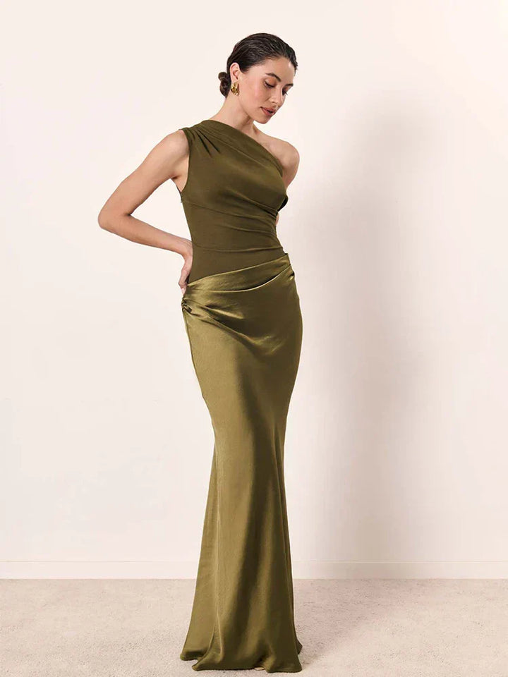Luna™ | Abito Maxi in Seta con Spacco