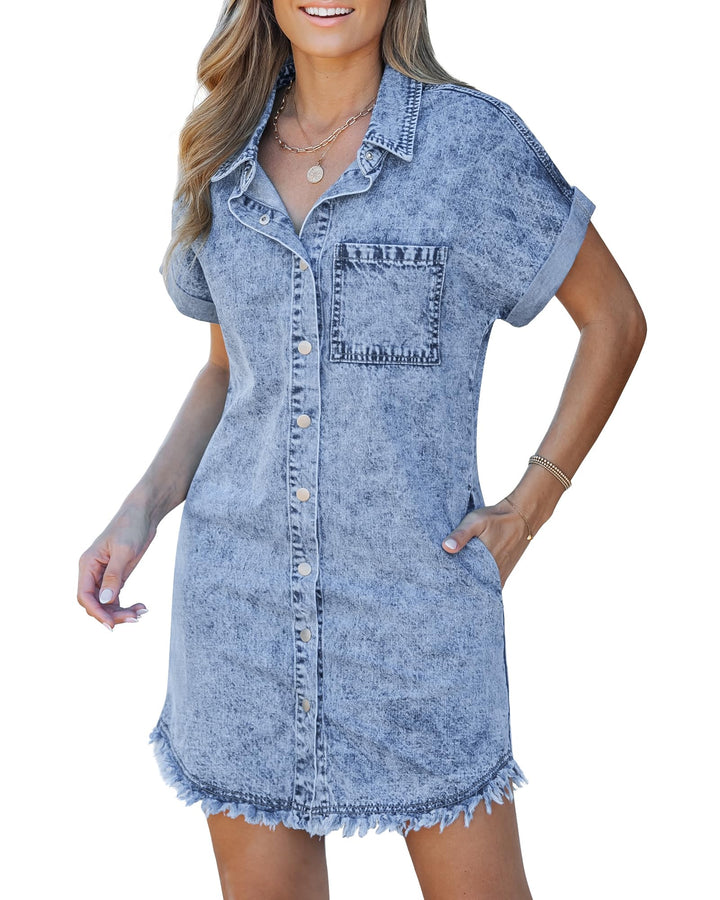 Kaelia | Vestito Camicia in Denim