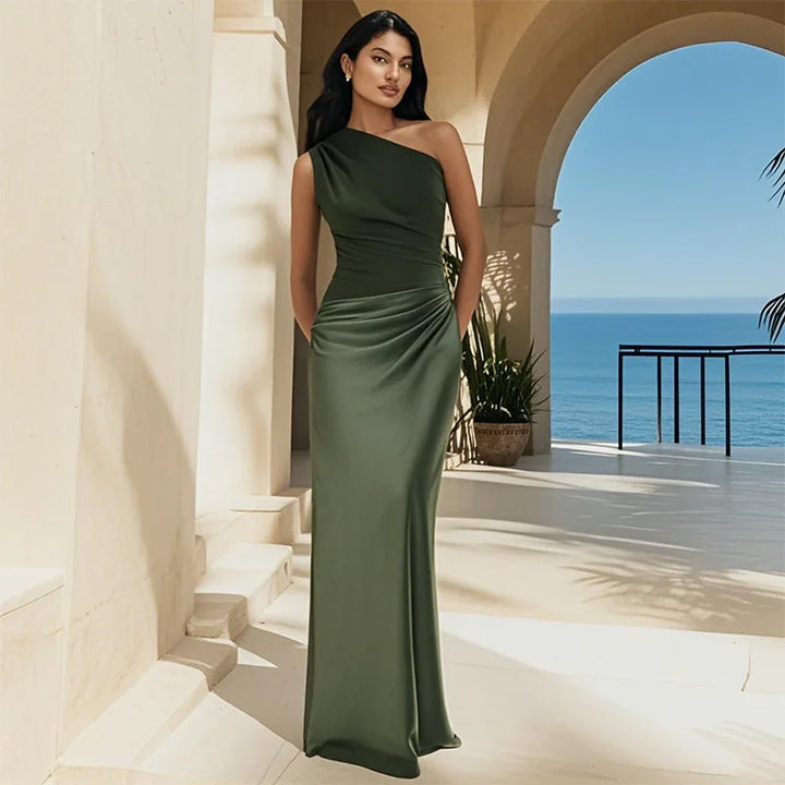 Luna™ | Abito Maxi in Seta con Spacco