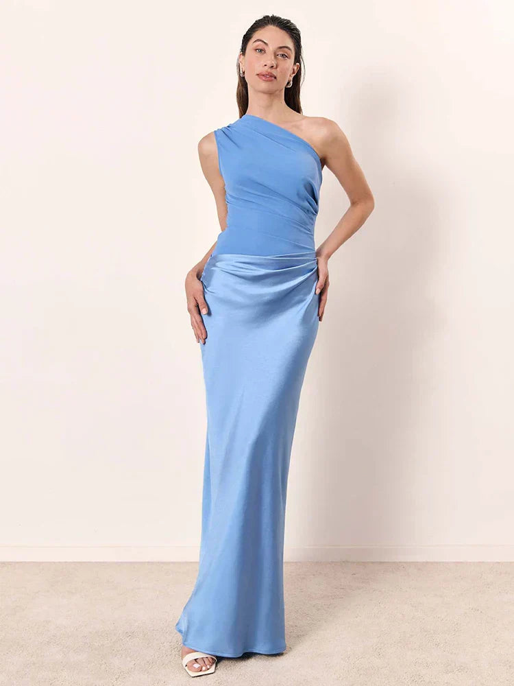 Luna™ | Abito Maxi in Seta con Spacco