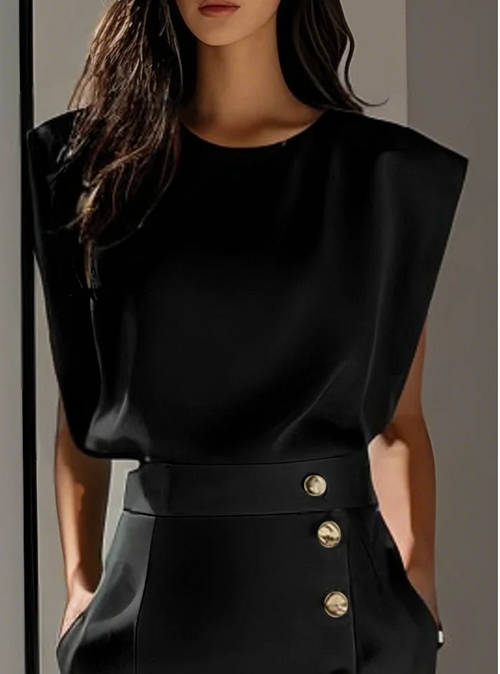 NOMI™ | Abito Avorio Elegante da Donna – Vestito Estivo con Bottoni Dorati e Spacco Laterale