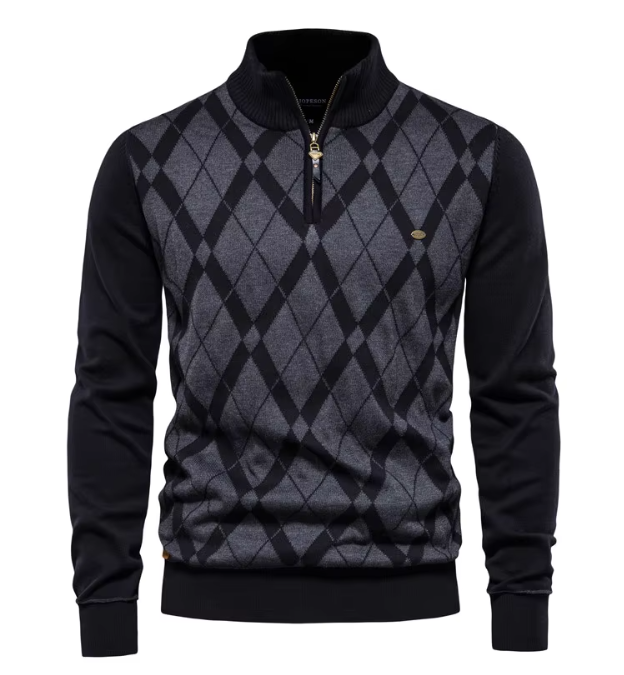 Pullover da Uomo con Mezzo Zip