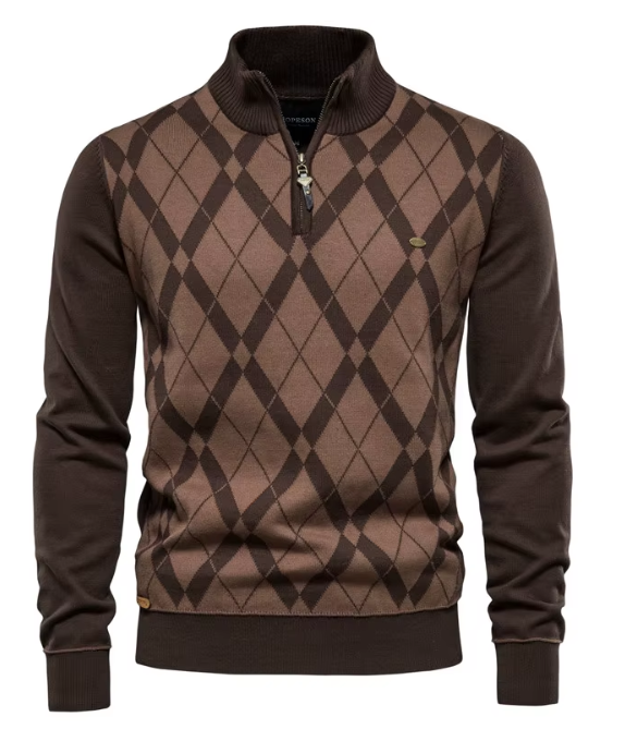 Pullover da Uomo con Mezzo Zip