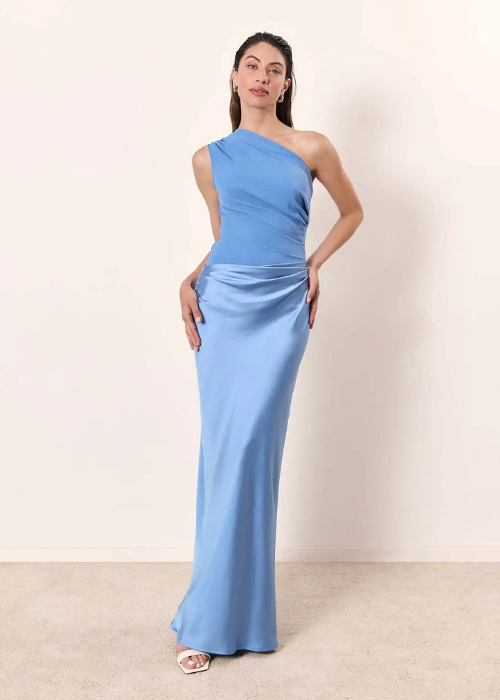 Luna™ | Abito Maxi in Seta con Spacco