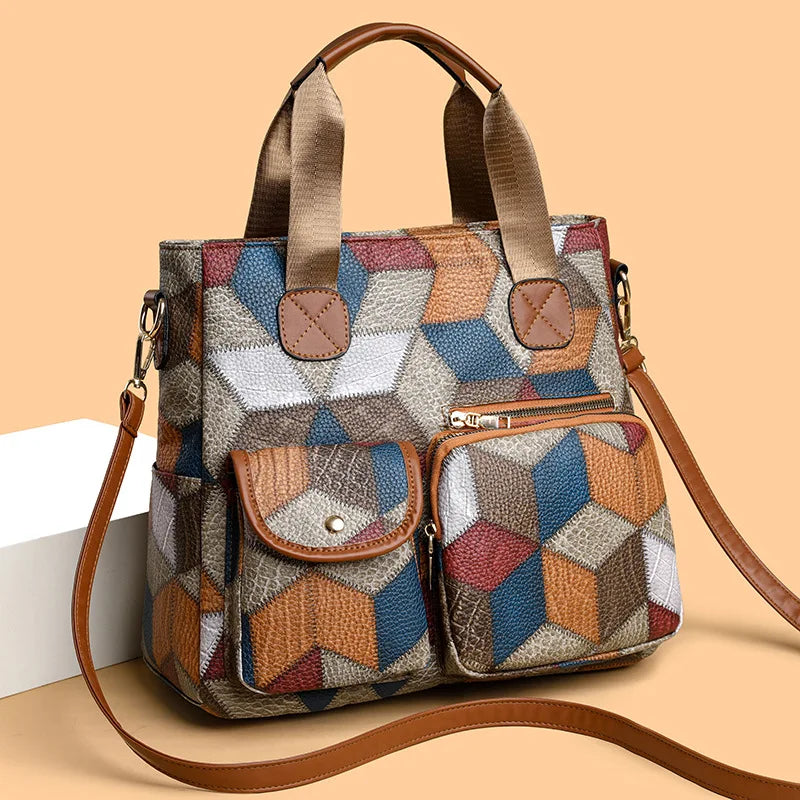 Serena™ | Borsa a mano in pelle mosaico
