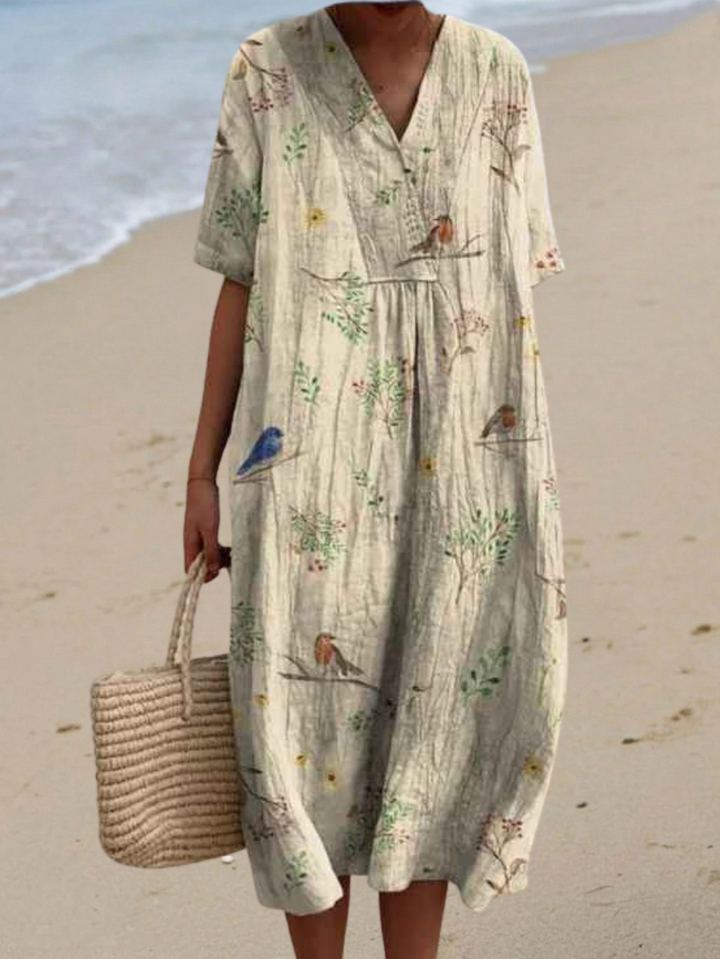 Margaret - Vestito Flowy con Stampa Floreale Vivace