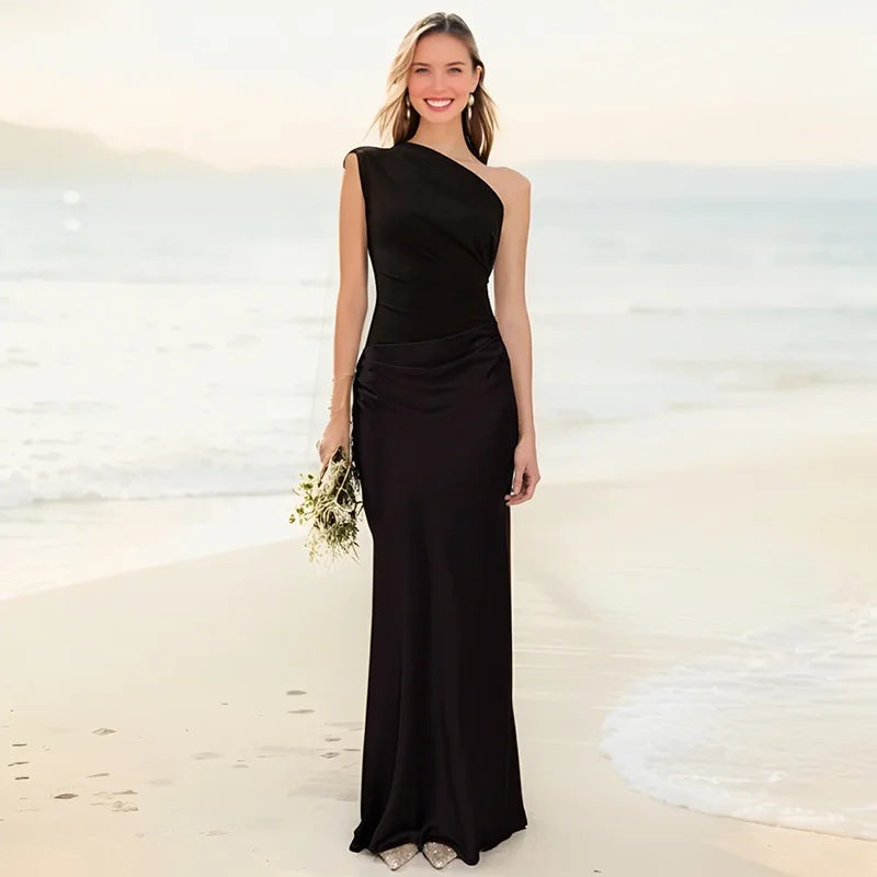 Luna™ | Abito Maxi in Seta con Spacco