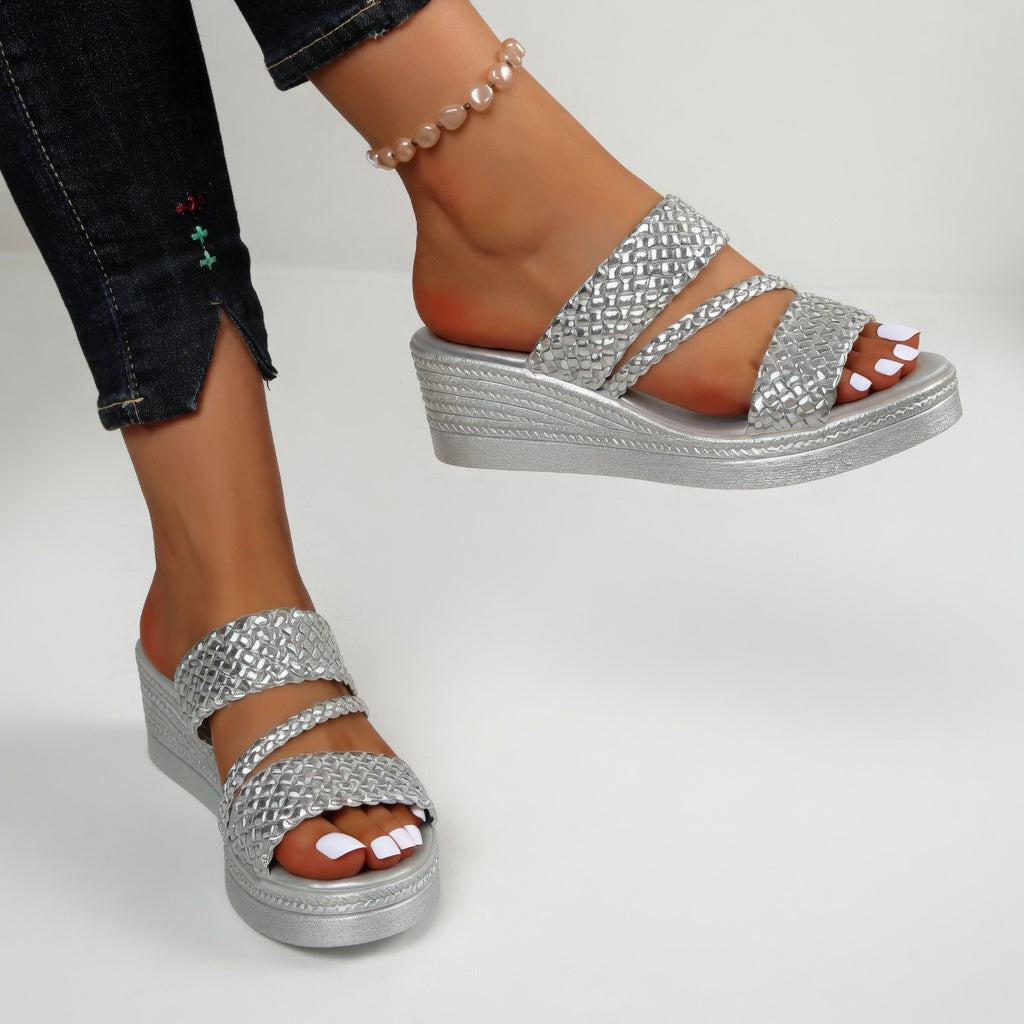 Tresseline - Mules a zeppa intrecciate