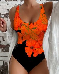 Lucy - Elegante costume da bagno intero con stampa floreale