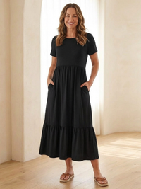 Nerissa | Vestito midi con spalline corte e collo rotondo