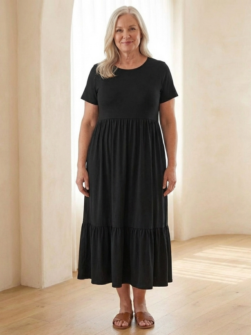 Nerissa | Vestito midi con spalline corte e collo rotondo