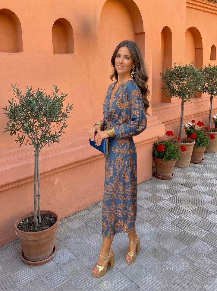 Silvia™ | Abito midi con stampa