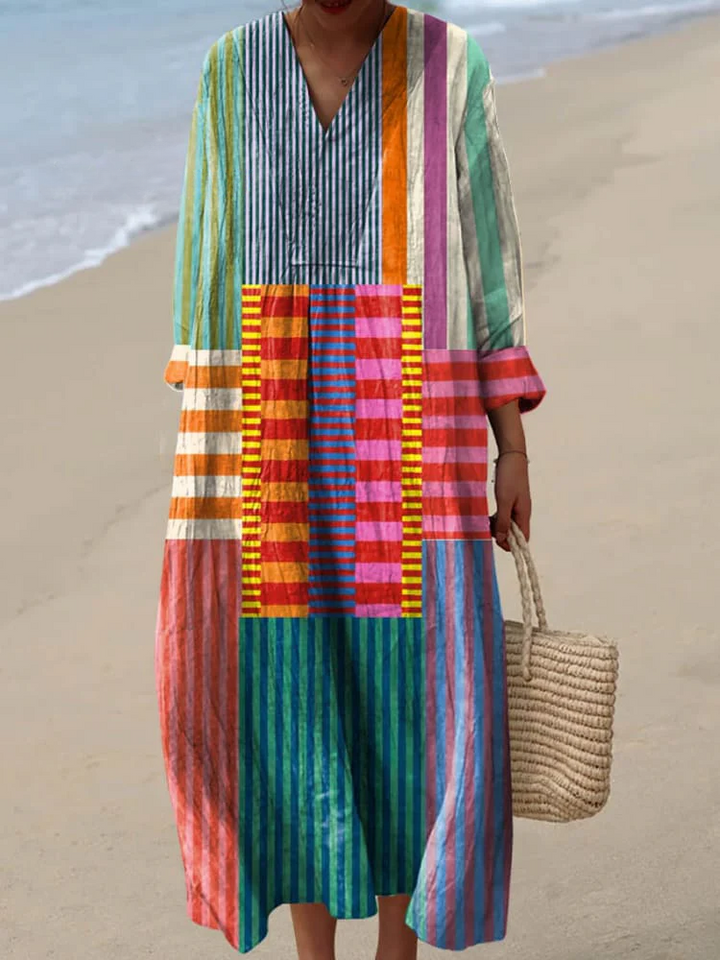Lola - Vestito con Stampa Geometrica Retro