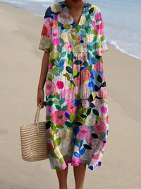 Margaret - Vestito Flowy con Stampa Floreale Vivace