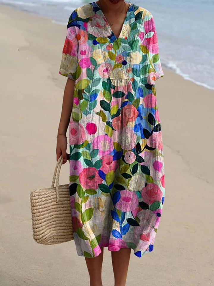 Margaret - Vestito Flowy con Stampa Floreale Vivace