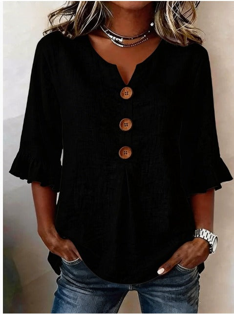 Blusa Ruffle Sophia con Bottoni