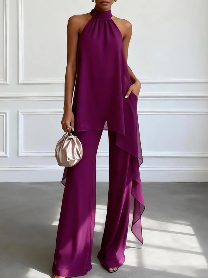 Viola - Completo Elegante Halter con Pantalon
