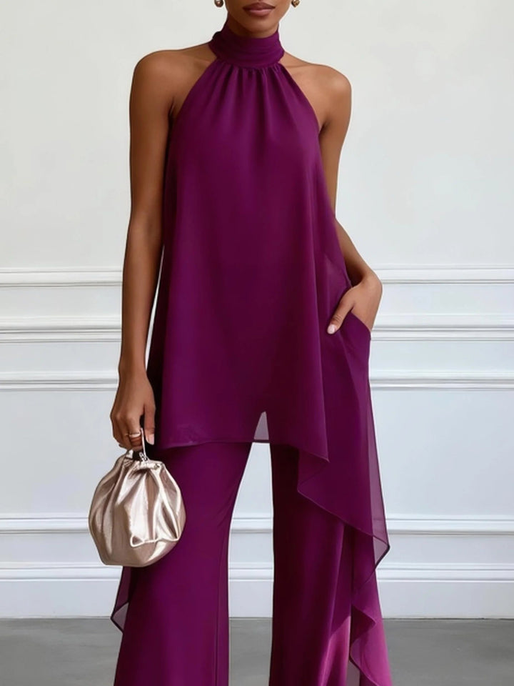 Viola - Completo Elegante Halter con Pantalon