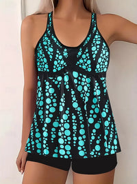 Jade - Set tankini con motivo a bolle che copre la pancia