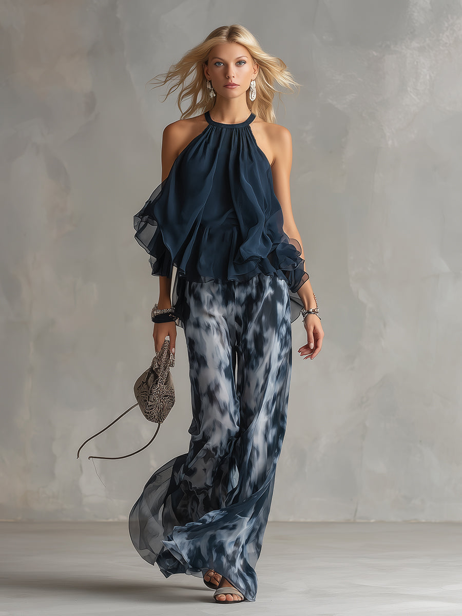 Élise | Completo elegante e leggero con top fluido e pantaloni larghi