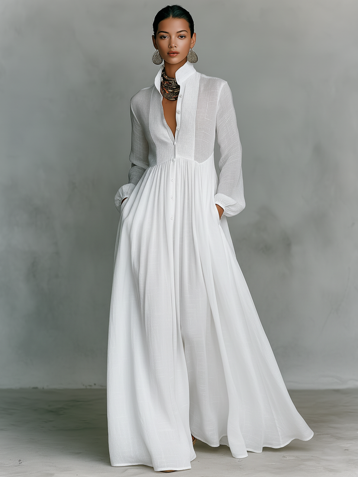 Ana | Vestito Maxi con Collo Alto