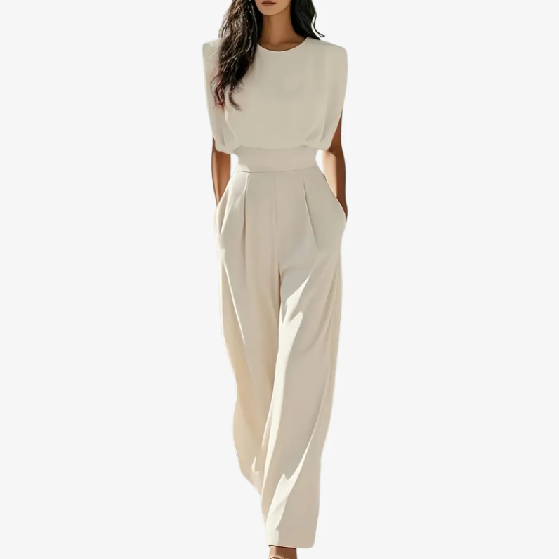 Ariadna | Elegante Tuta Senza Maniche con Cintura e Gamba Larga