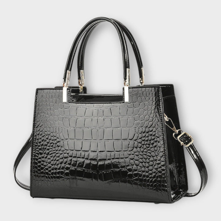 Gianna Boutique - Borsa a Mano con Motivo Coccodrillo Lucido