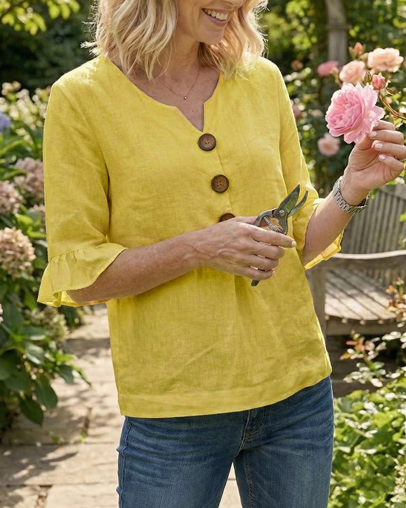 Blusa Ruffle Sophia con Bottoni