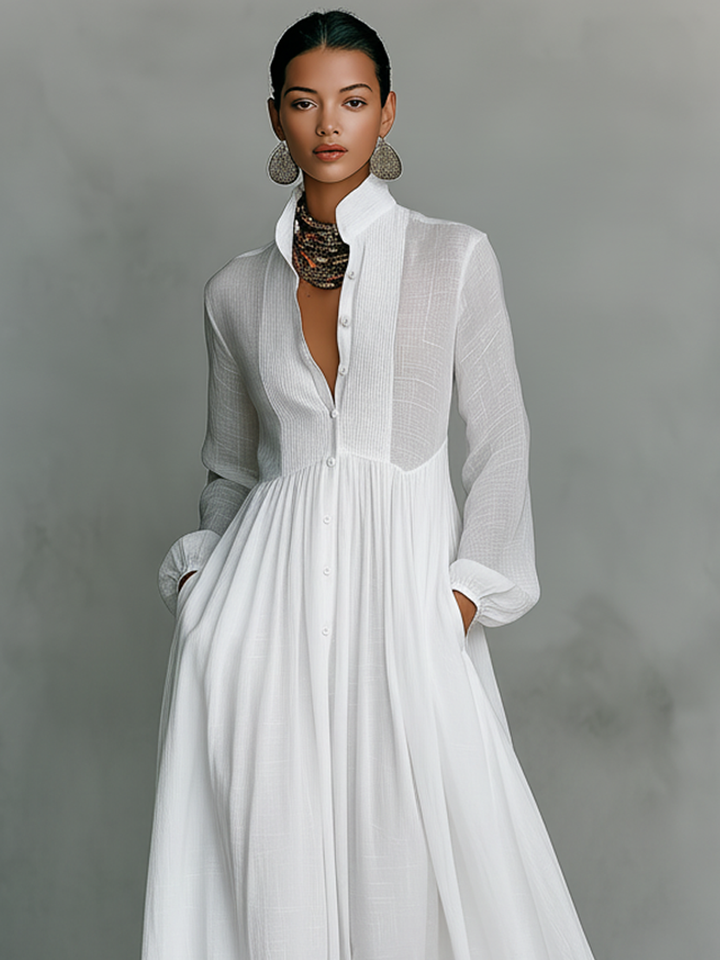Ana | Vestito Maxi con Collo Alto