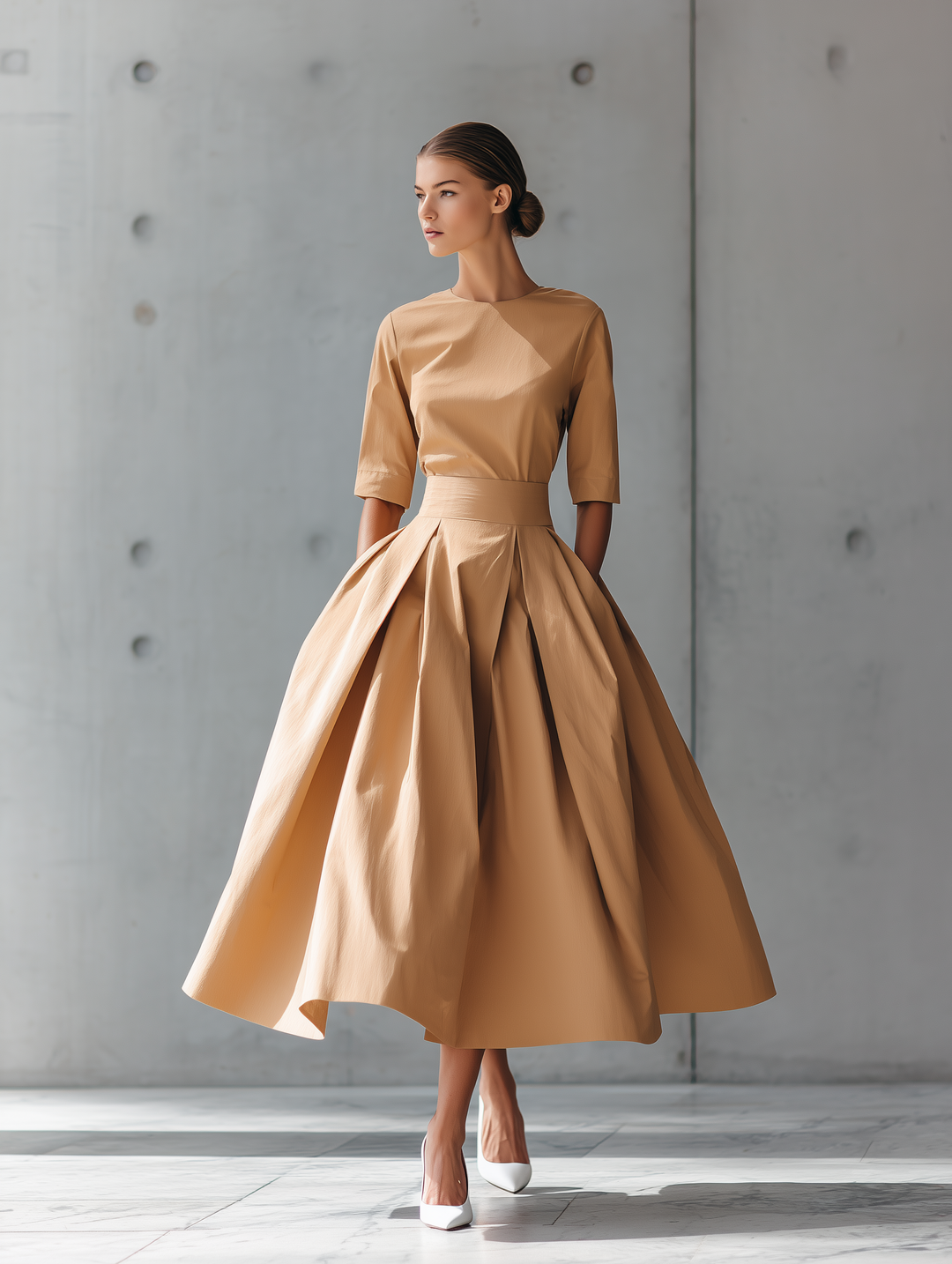 Abito Maxi Strutturato in Cotone