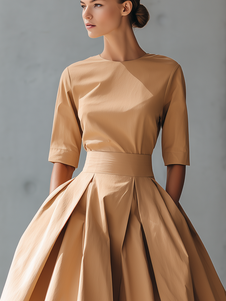 Abito Maxi Strutturato in Cotone