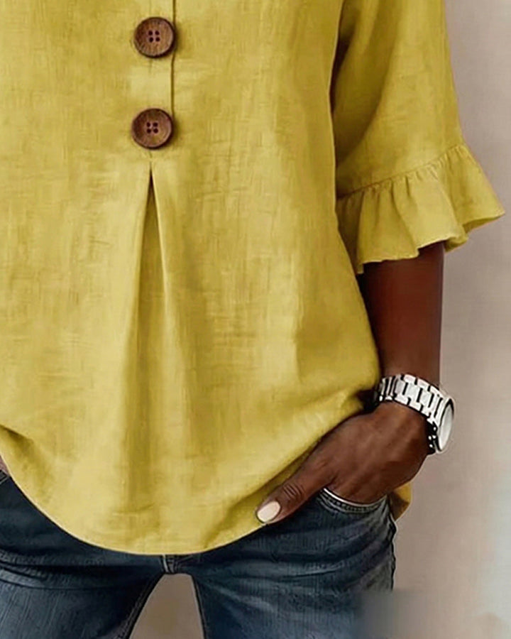Blusa Ruffle Sophia con Bottoni