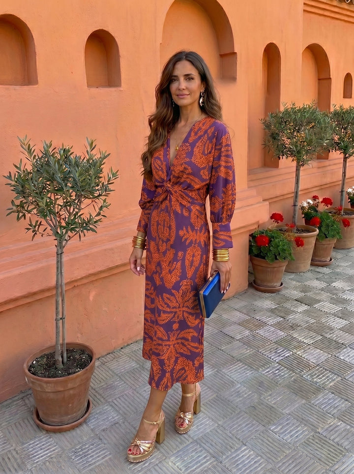 Silvia™ | Abito midi con stampa
