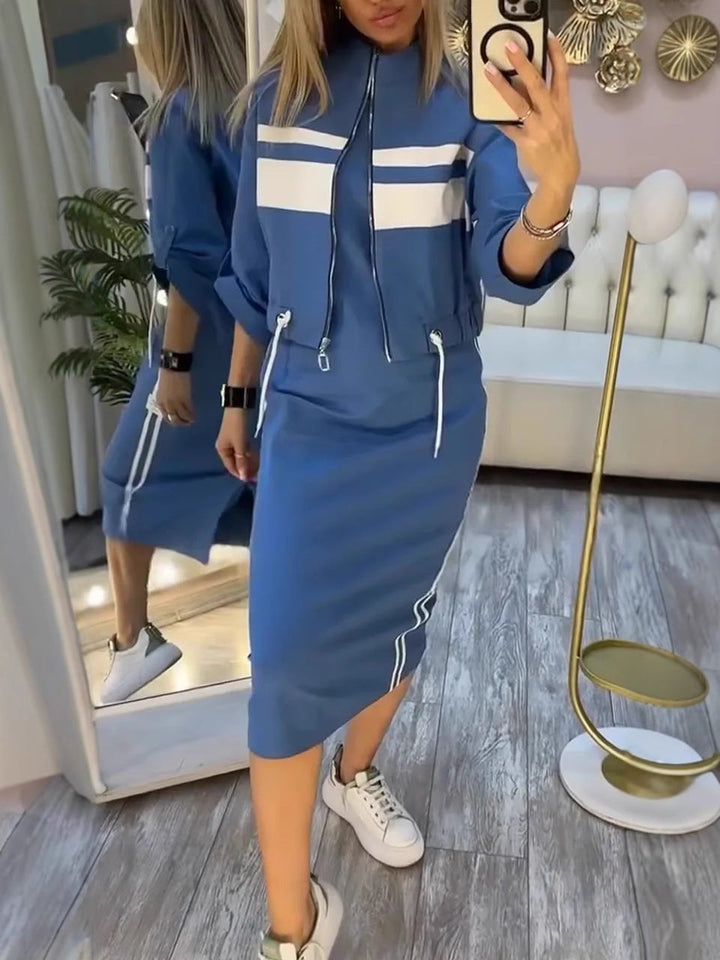 Set Abito con Collo Stand da Donna