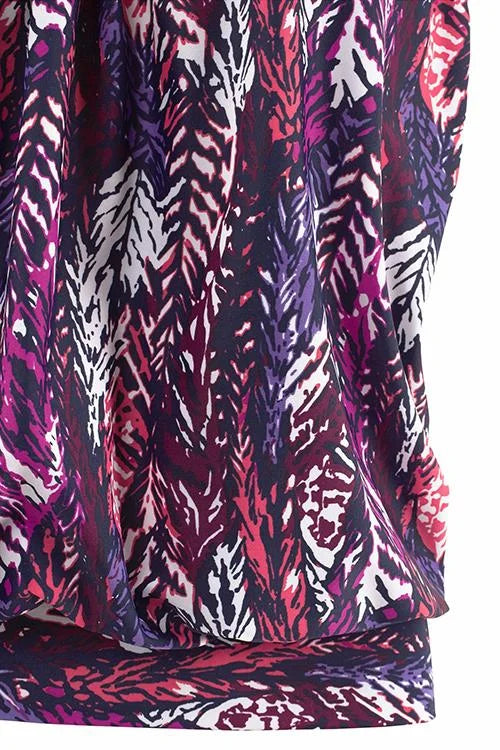 Penacho - Set Tankini con Motivo di Piume che Copre la Pancia