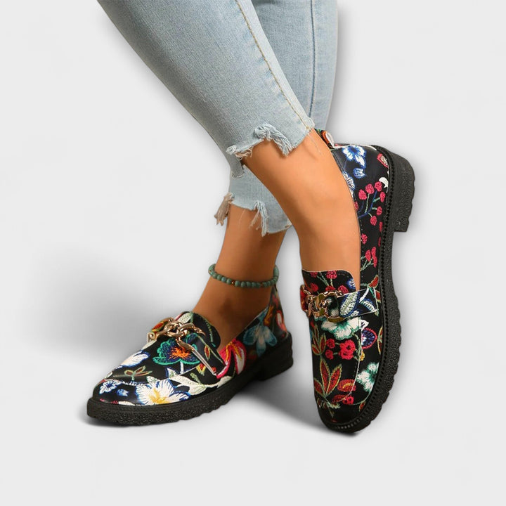 Serena™ | Mocassini Multicolore con Motivo Floreale