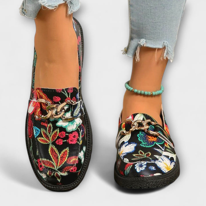 Serena™ | Mocassini Multicolore con Motivo Floreale