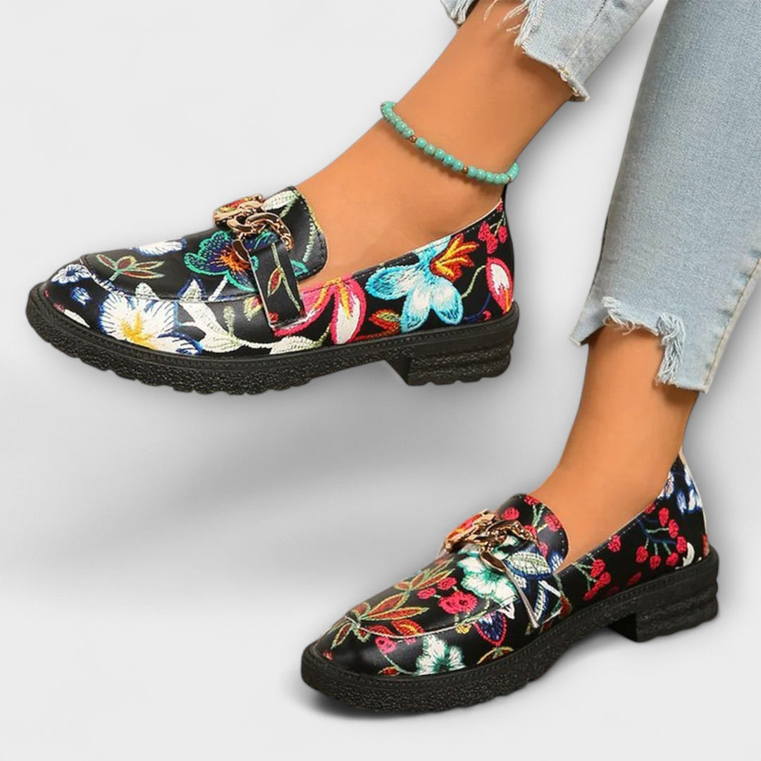 Serena™ | Mocassini Multicolore con Motivo Floreale