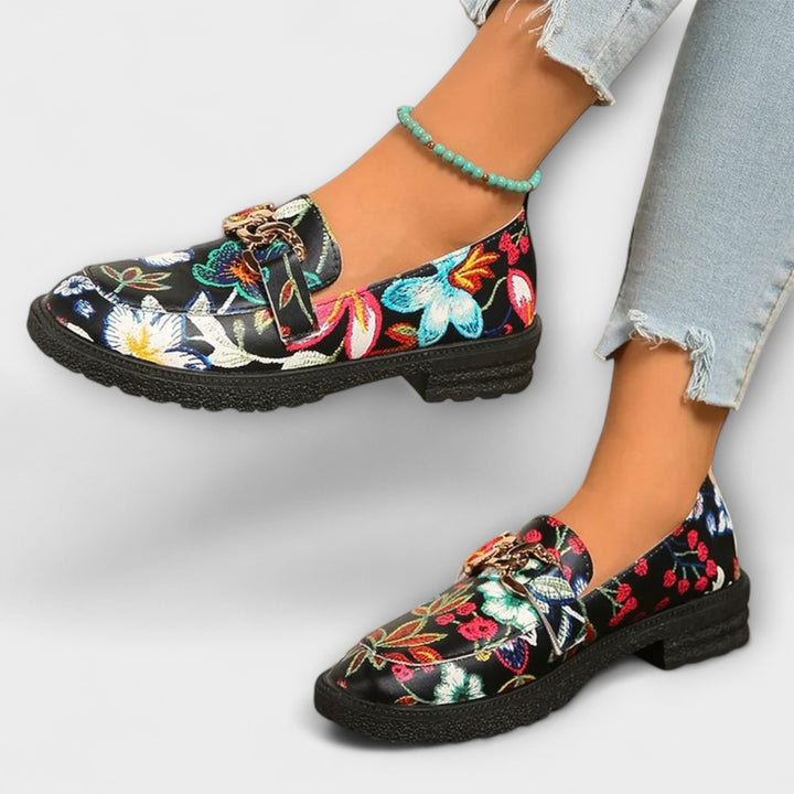 Serena™ | Mocassini Multicolore con Motivo Floreale