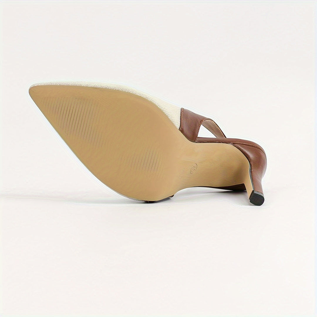 Amelia™ | Scarpe con tacco aperto sul tallone e dettagli a contrasto