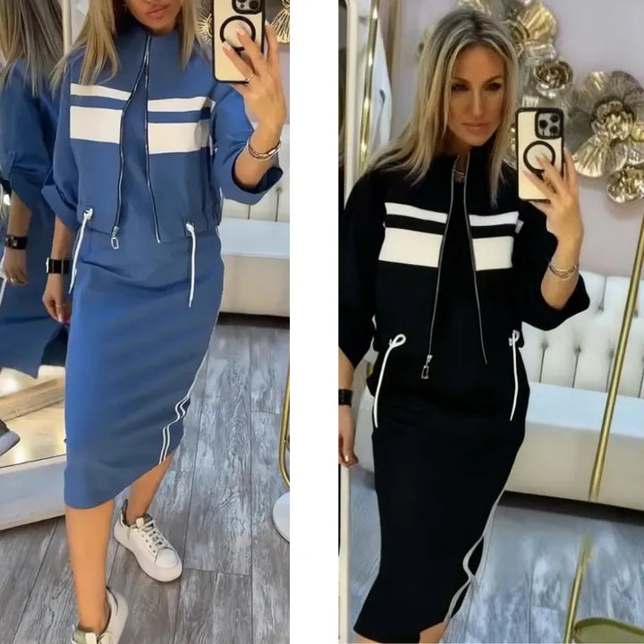 Set Abito con Collo Stand da Donna