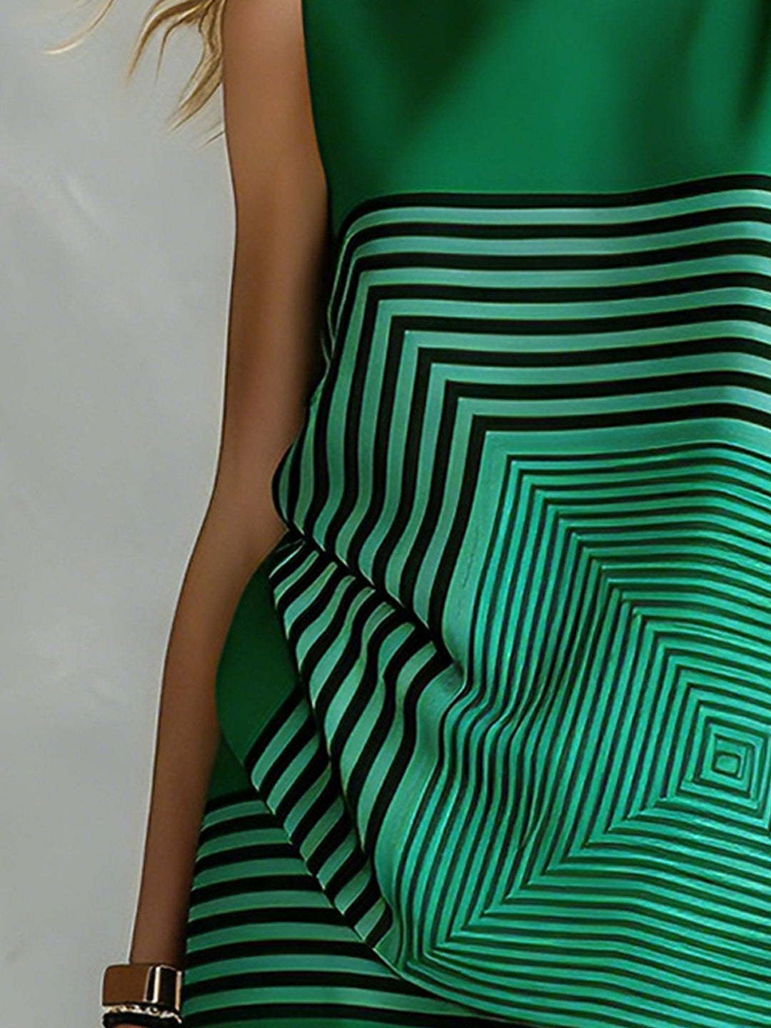 Léa | Completo Geometrico Moderno Top Senza Maniche & Pantalone Largo