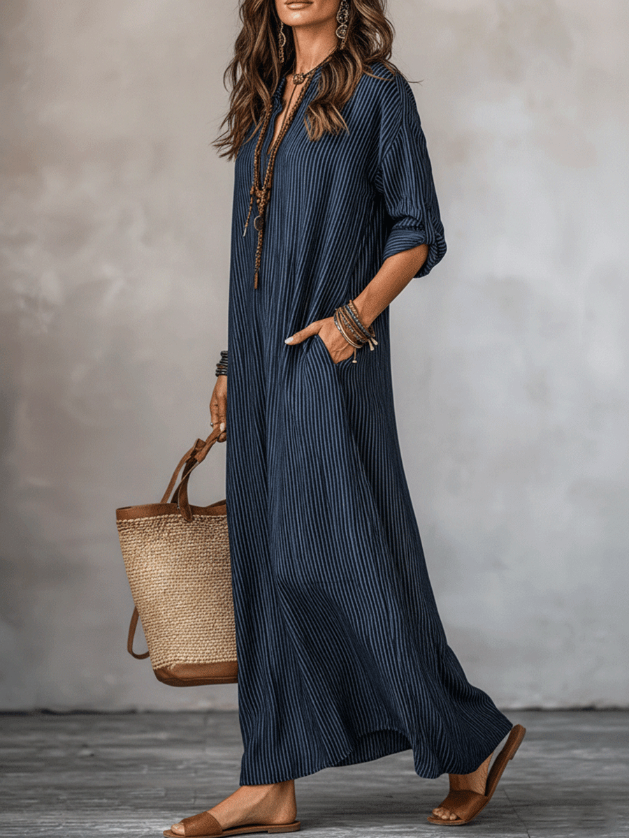 Abito Maxi Loose-Fit Indigo Nomadico
