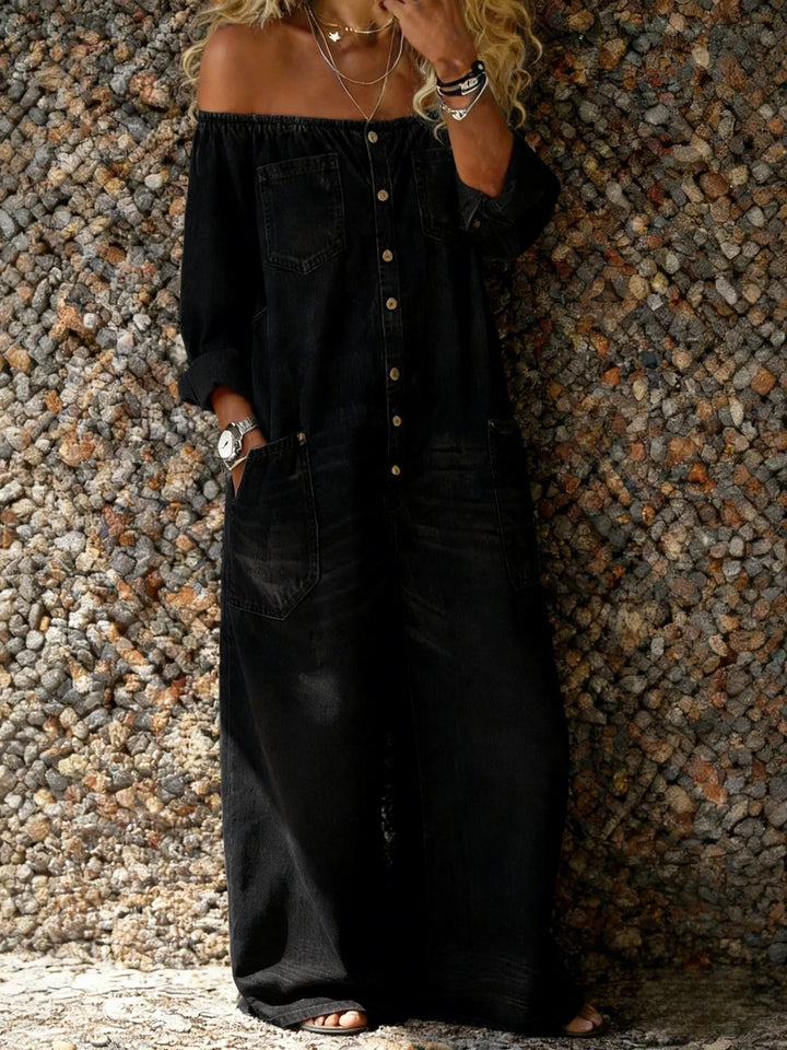 Léa | Tuta in Denim Casual a Maniche Lunghe